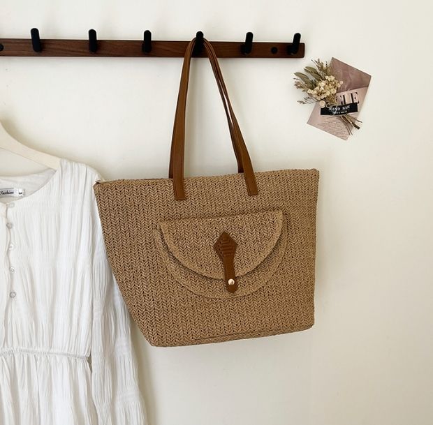 フラップポケットラフィアトートバッグ【全2色】 – トートバッグ通販