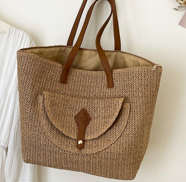 フラップポケットラフィアトートバッグ【全2色】 – トートバッグ通販