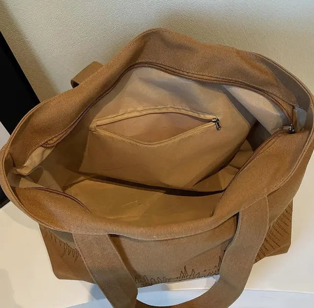 モダンレタリングキャンバストートバッグの内部構造