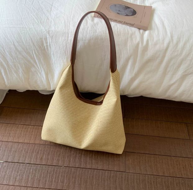 ワンショルダーラフィアトートバッグ【全2色】 – トートバッグ